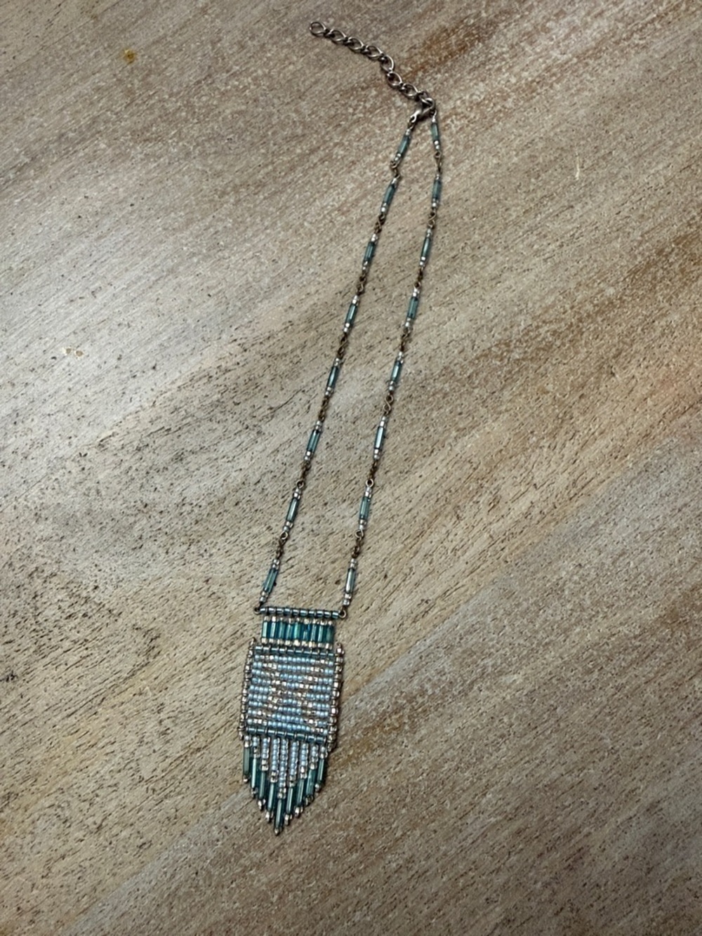 Turquoise Beaded Fringe Pendant Necklace - Women's Jewelry